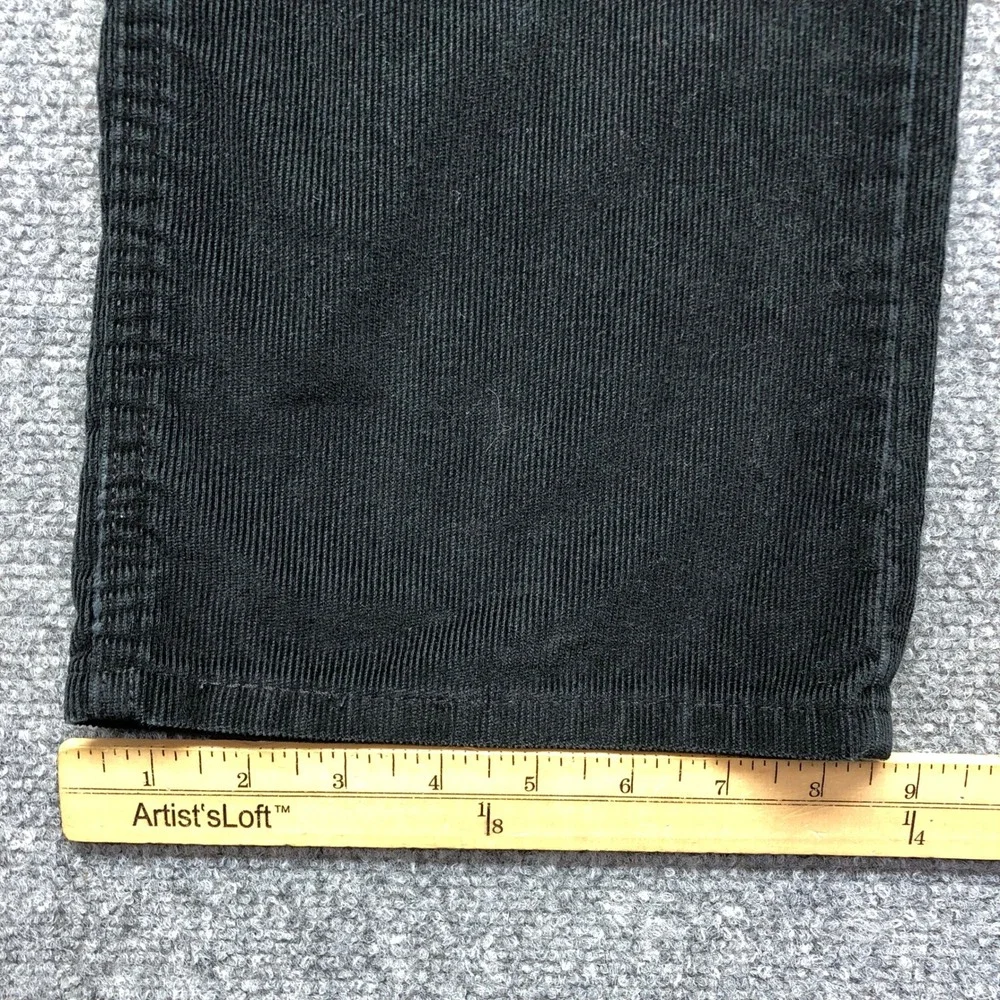 Levis 505 Straight Fit Corduroy Pants Mens Black 35x29 White Tab 5-Pocket